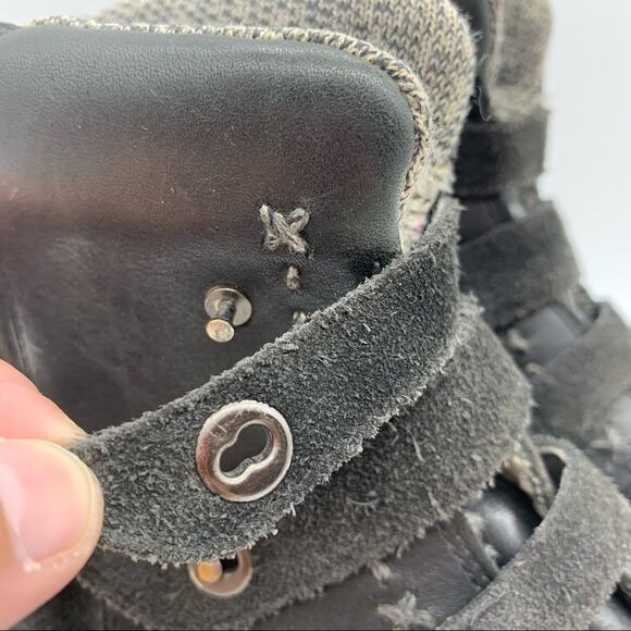 Timberland X Smartwool Vibram Hook Strap High Top Hiking Boots Black Size 6 - Picture 3 of 15